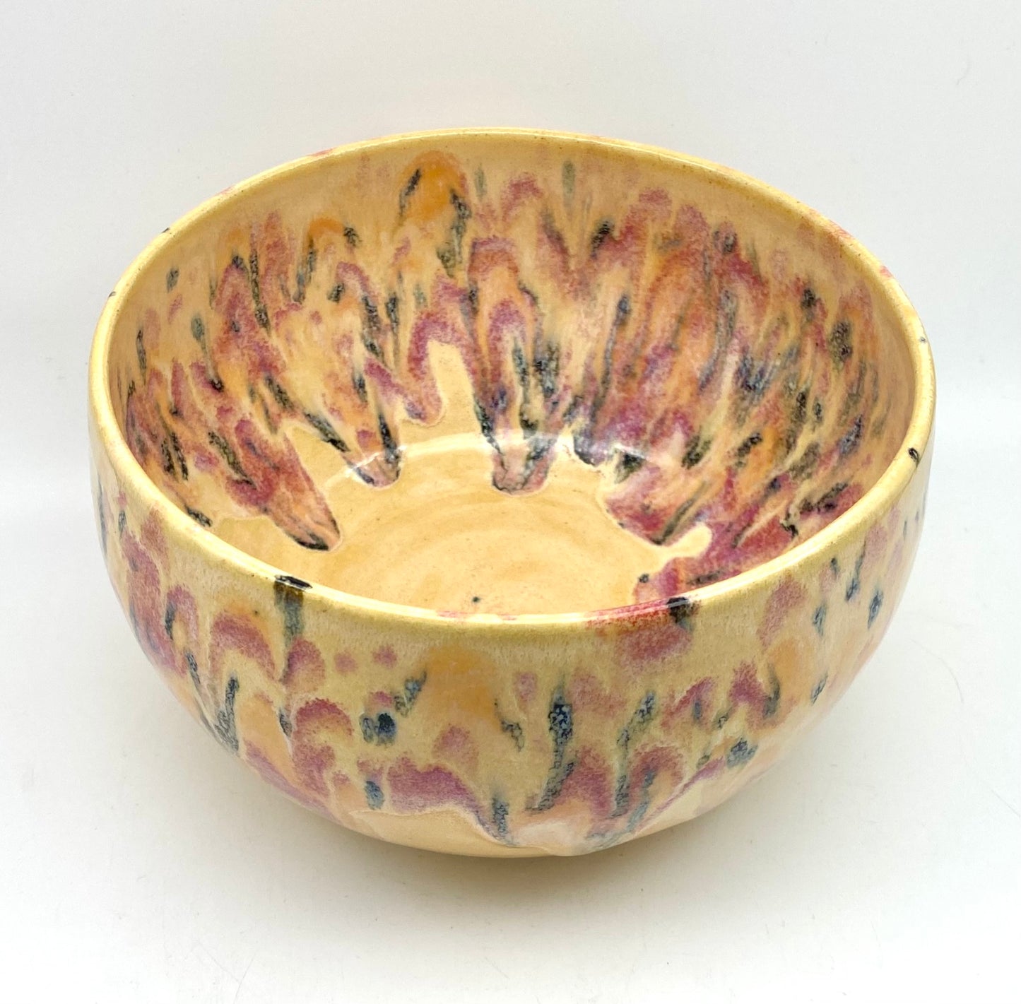 Medium bowl in creamy yellows with a fruity speckle