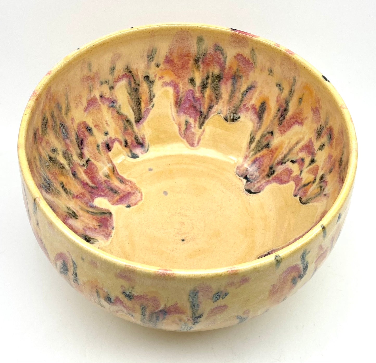 Medium bowl in creamy yellows with a fruity speckle