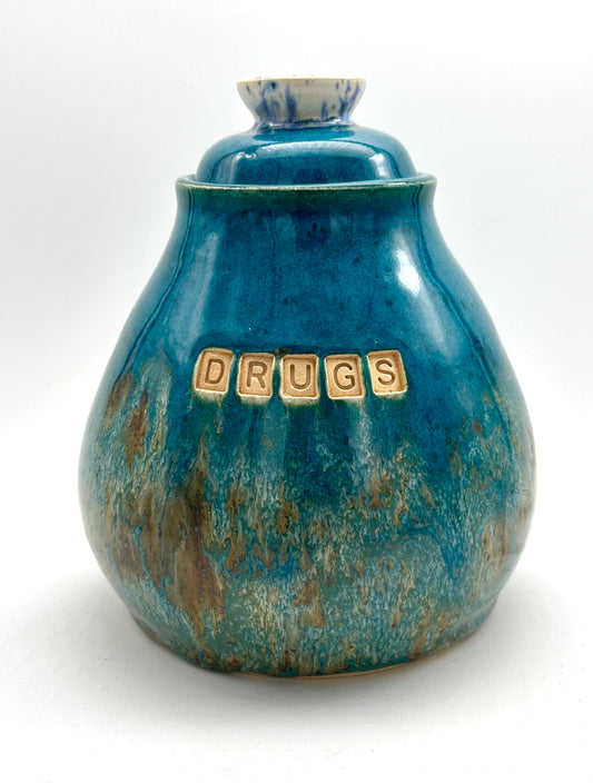 'Drugs' jar for tea, coffee, toiletries