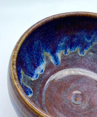 Bowl in rich blues and purples