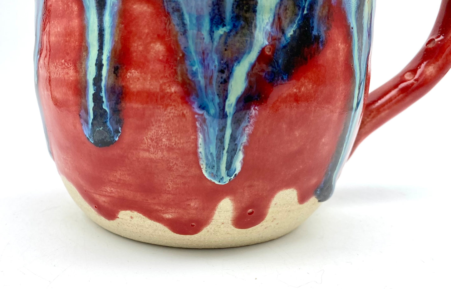 SECOND Mug in red with vibrant drips