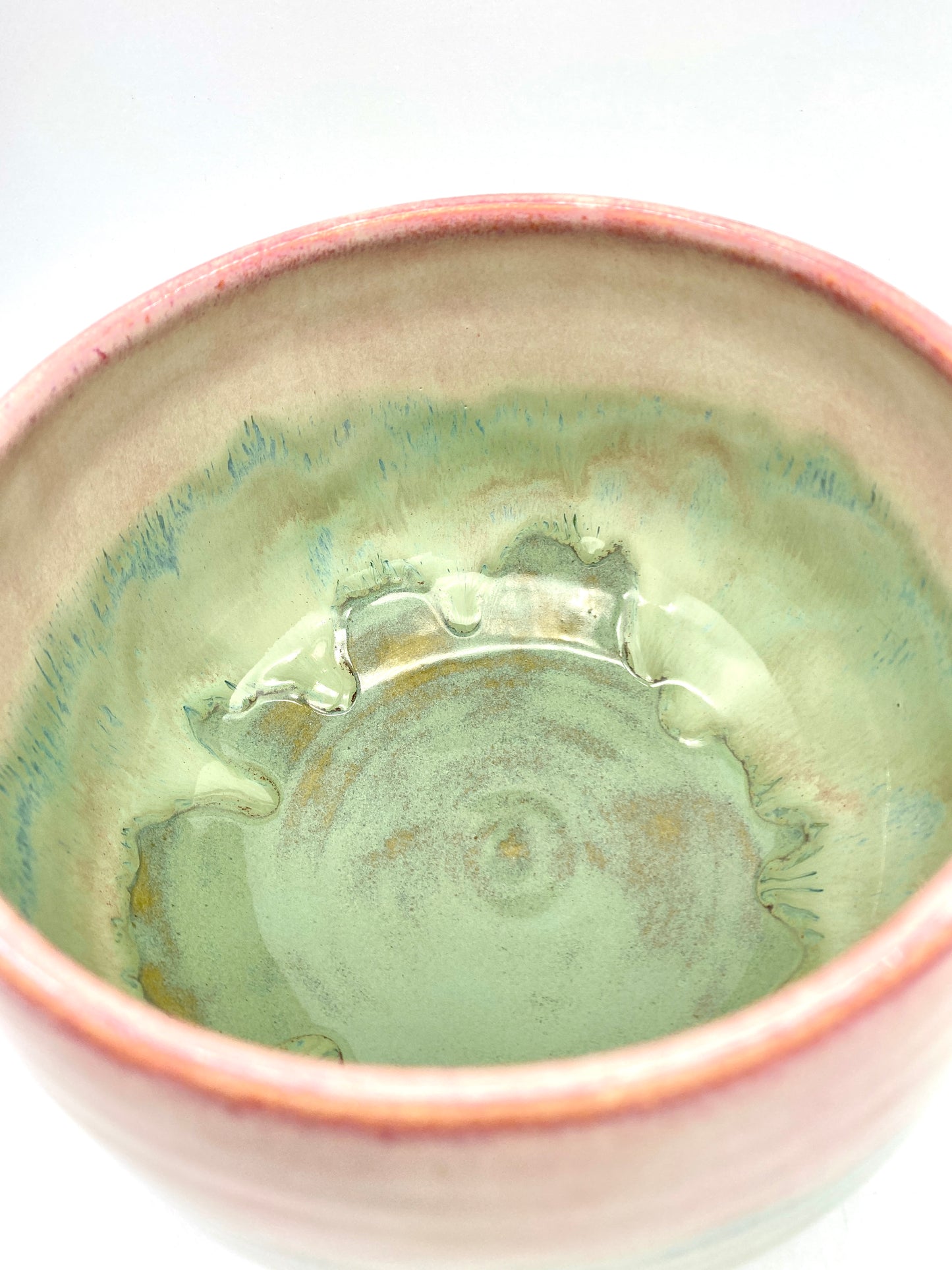 Bowl in melting pinks and greens