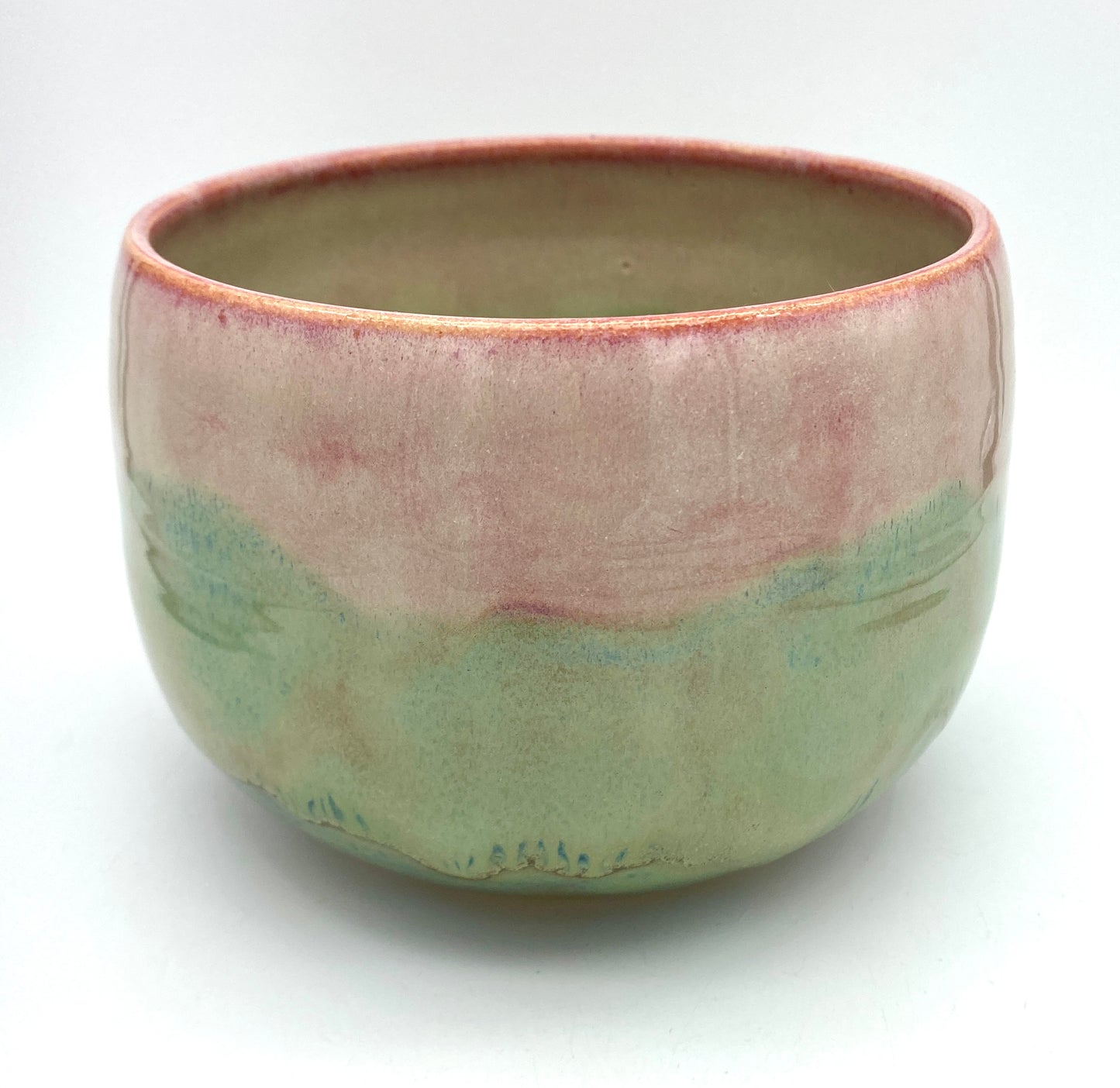 Bowl in melting pinks and greens