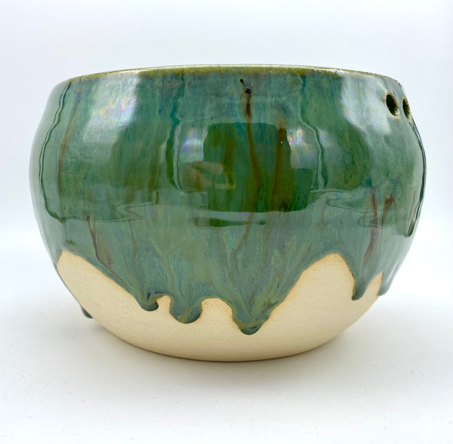 Chopstick bowl in beautiful dripping greens