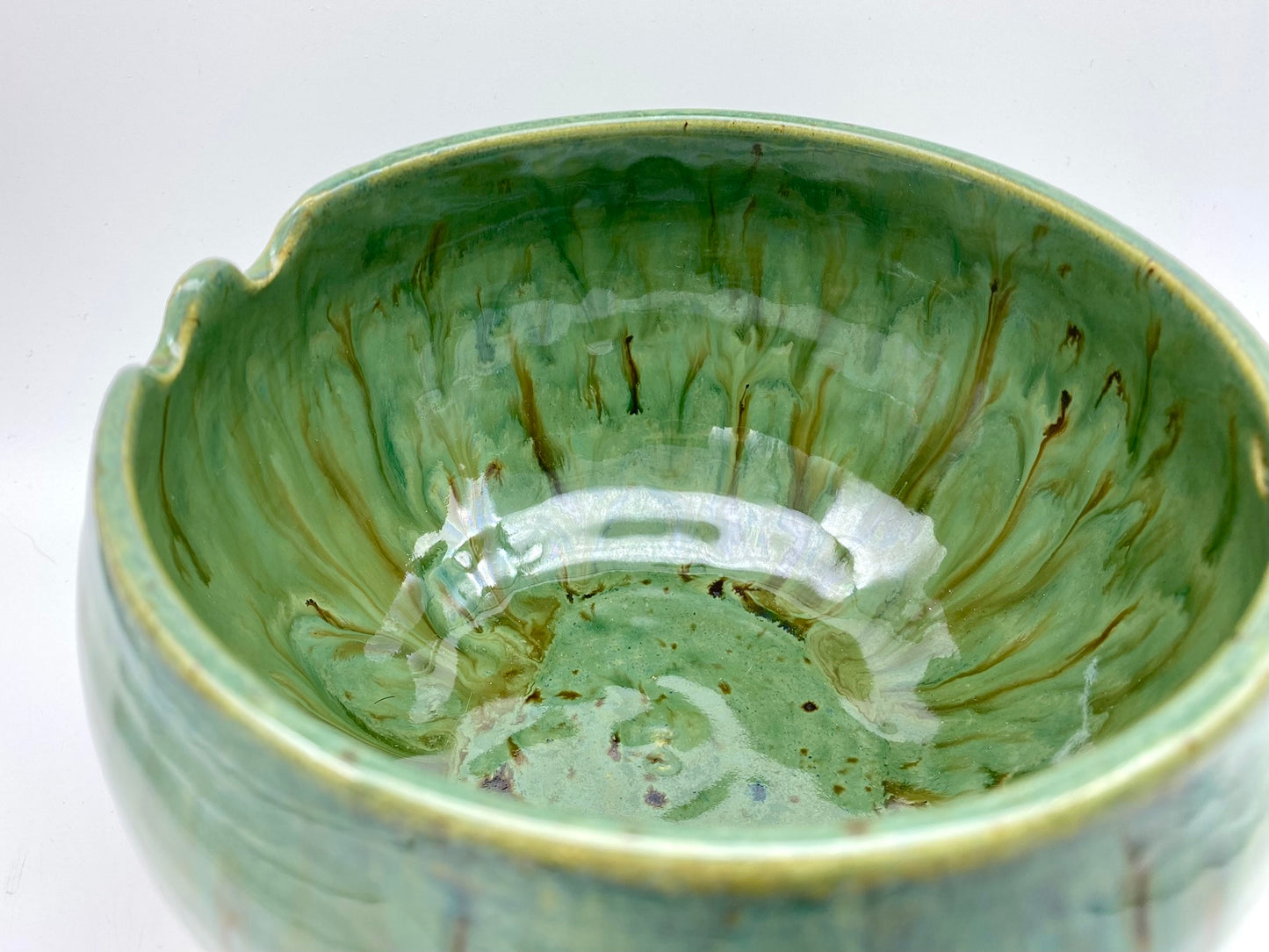 Chopstick bowl in beautiful dripping greens