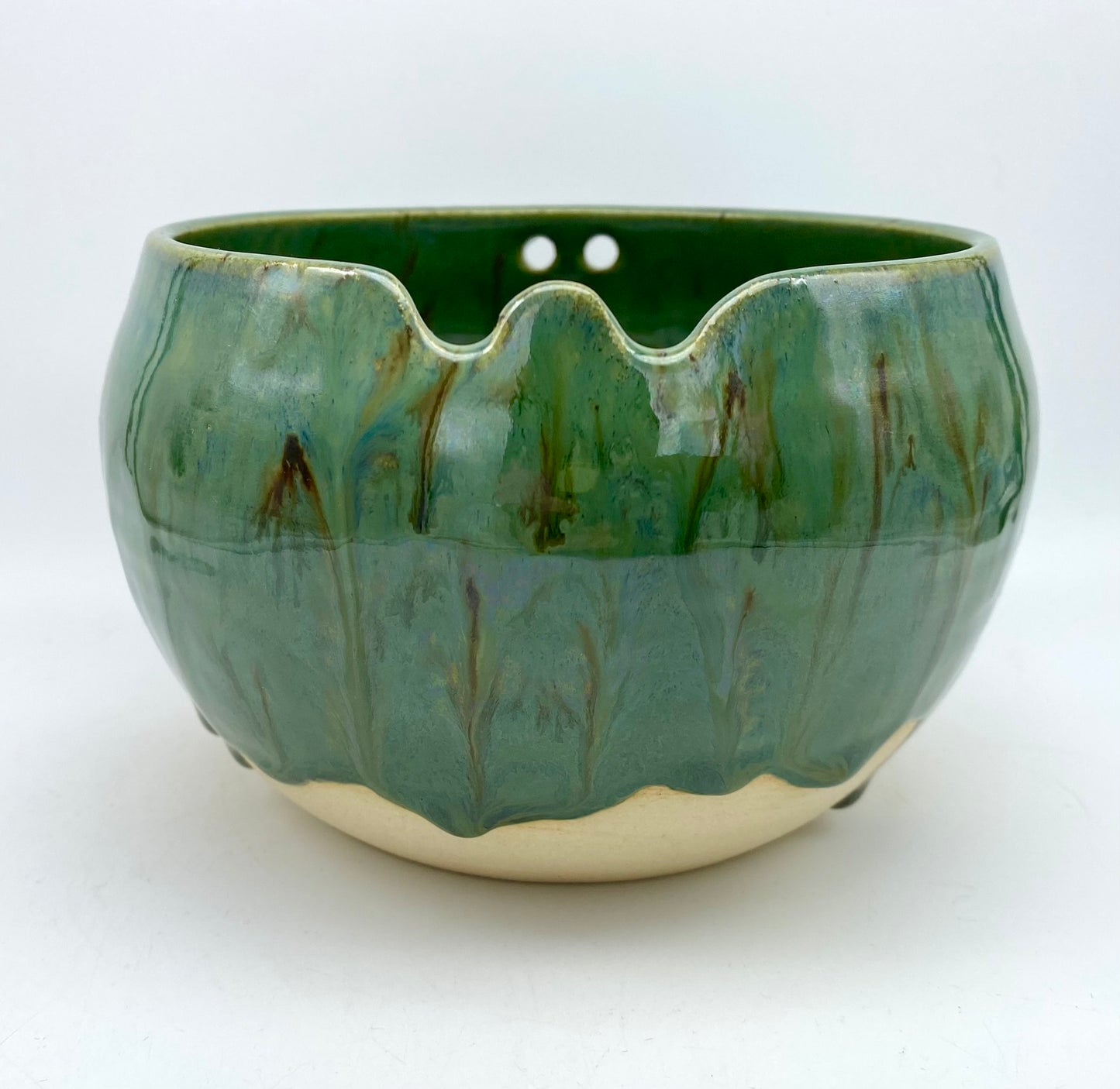 Chopstick bowl in beautiful dripping greens