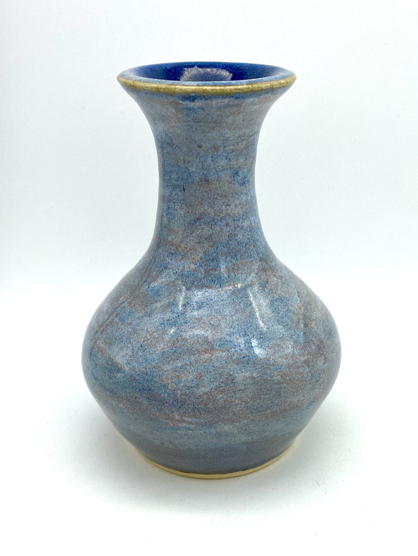 Bud vase in mottled blues