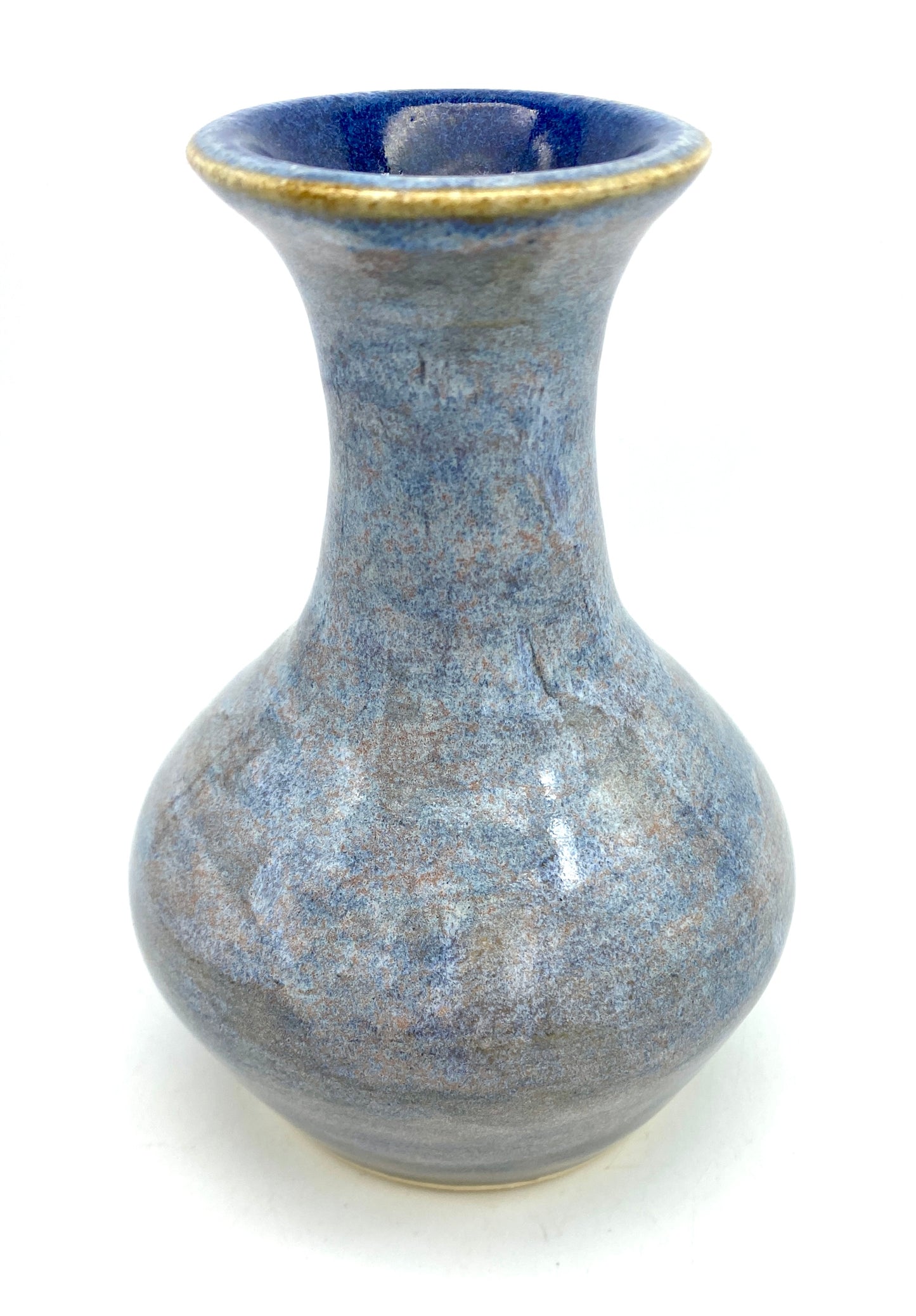 Bud vase in mottled blues