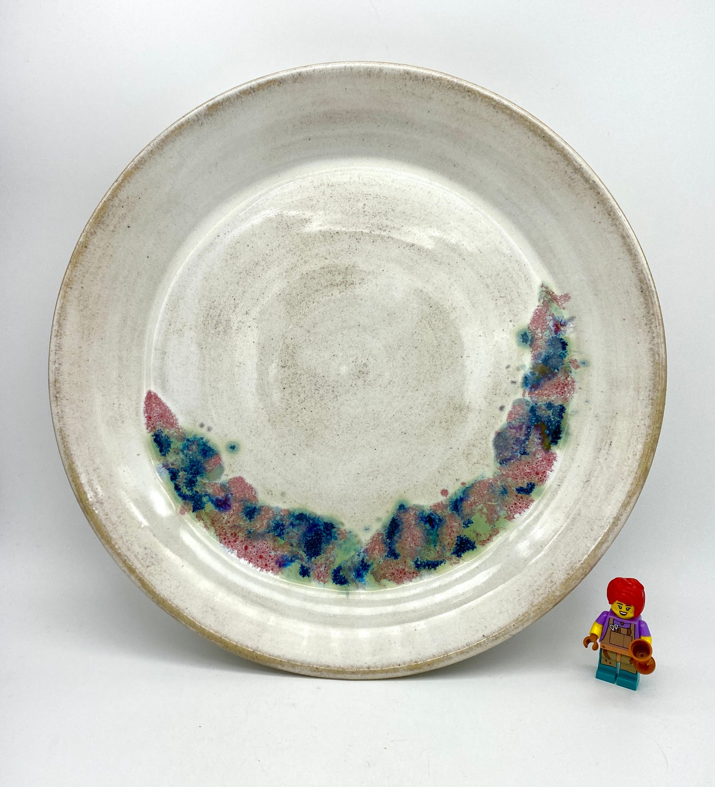 Dinner plate with fireworks glaze burst