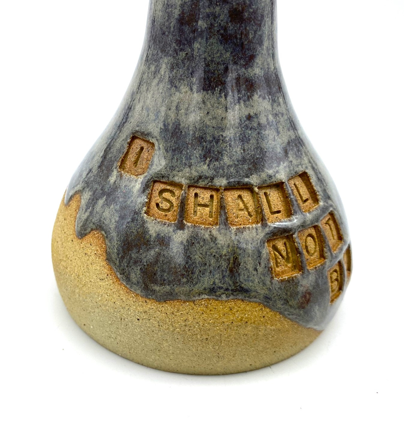 'I shall not be shaken' bud vase