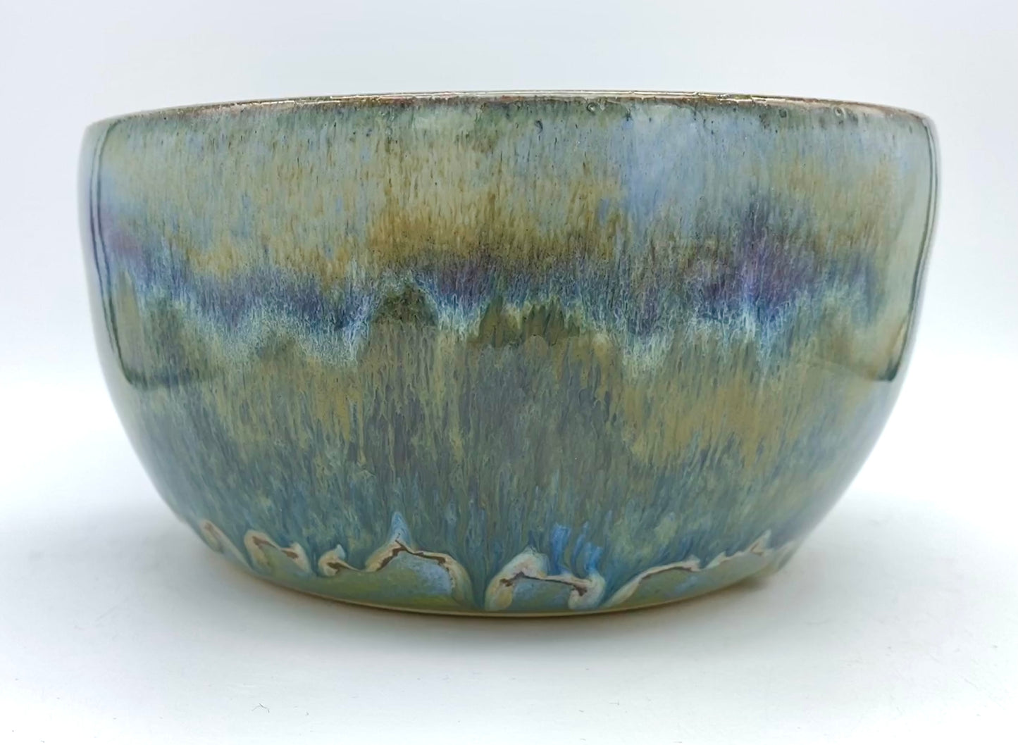 Large cereal/salad bowl in flowing greens and blues