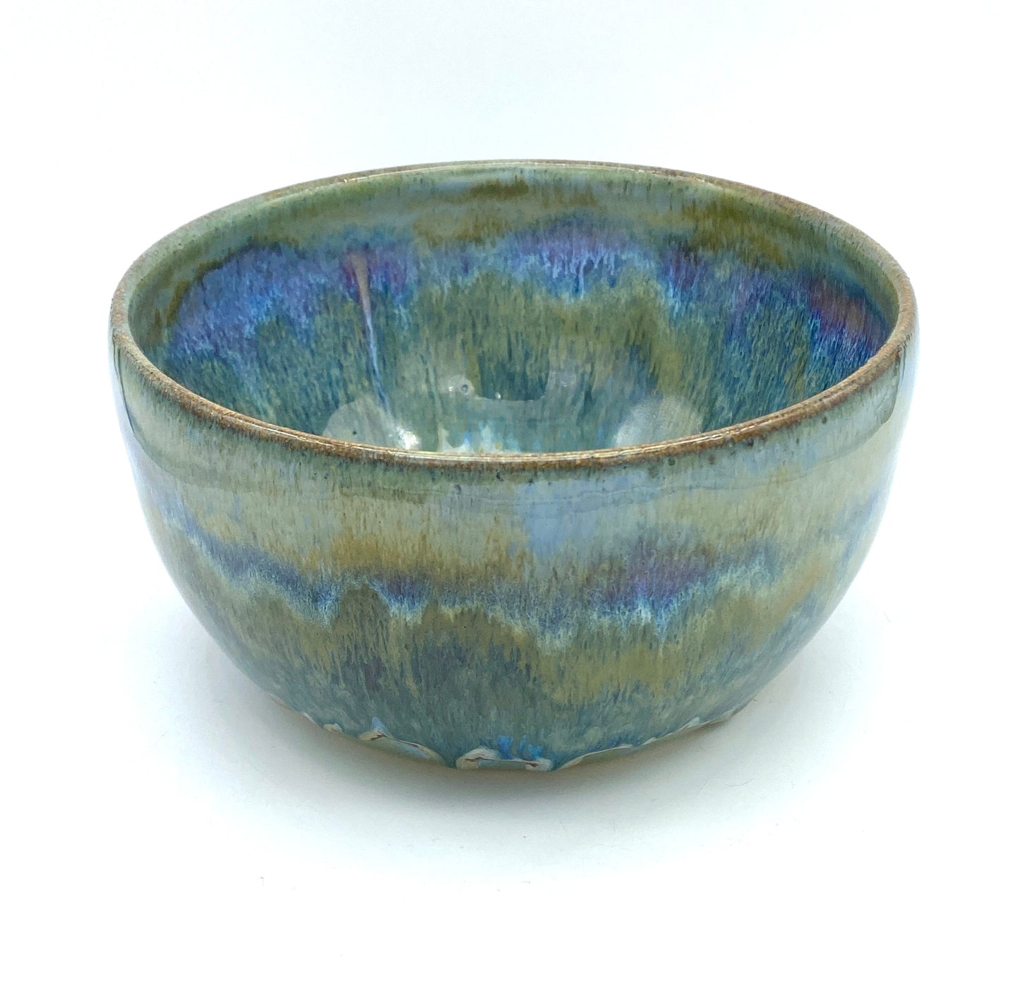 Large cereal/salad bowl in flowing greens and blues