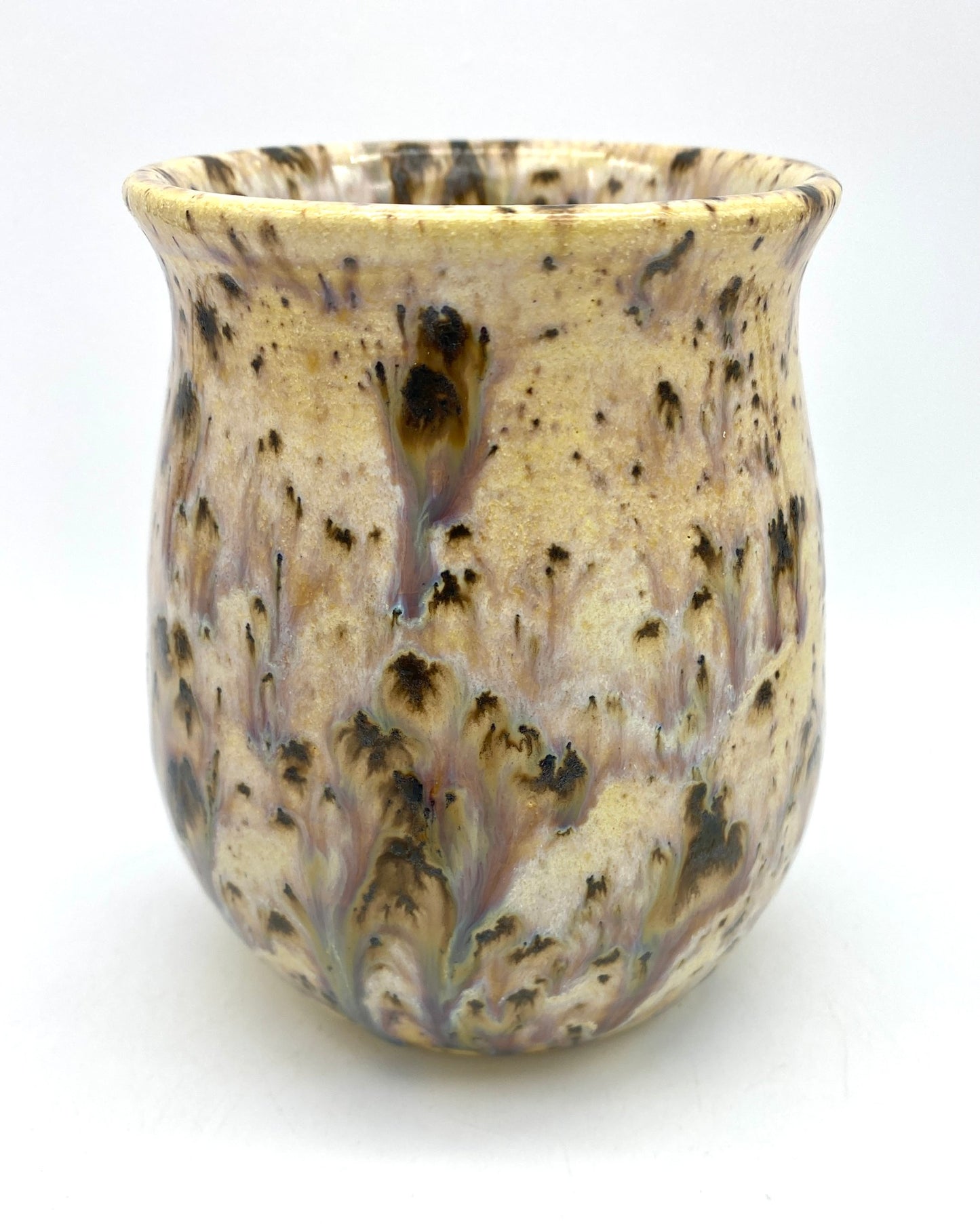 Water beaker in speckled yellows and creams