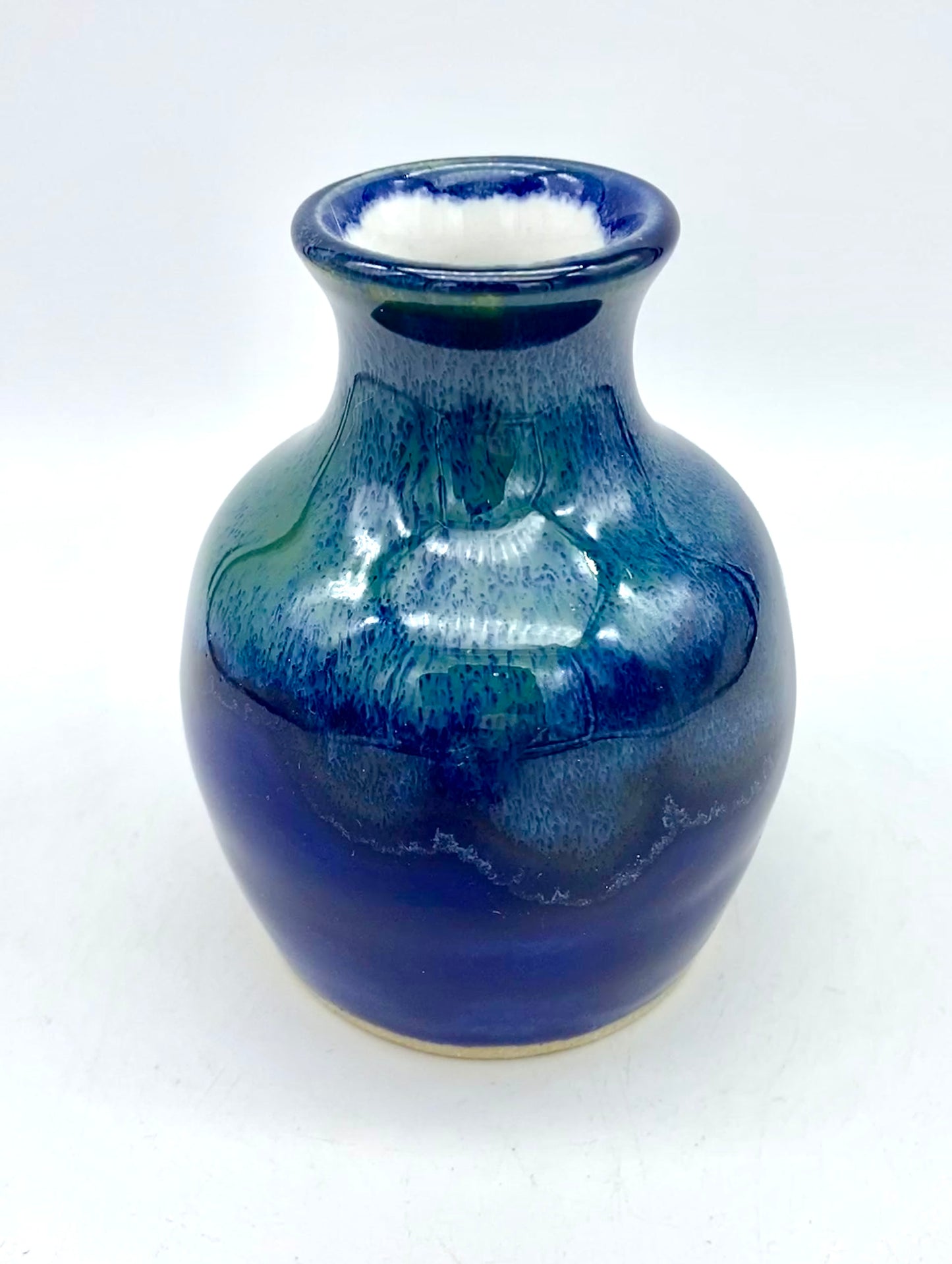 SECOND Bud vase in flowing greens and blues