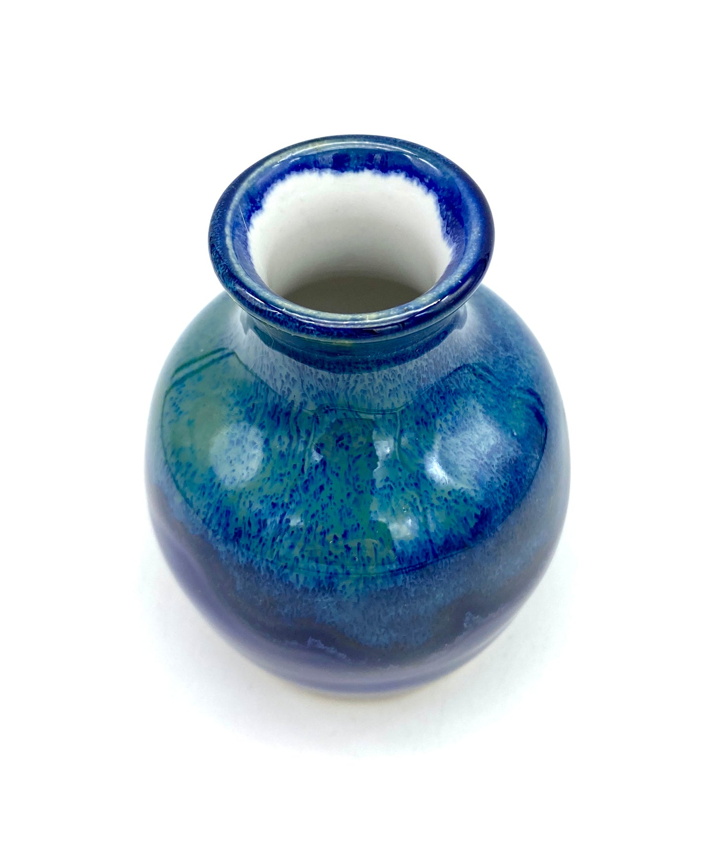 SECOND Bud vase in flowing greens and blues