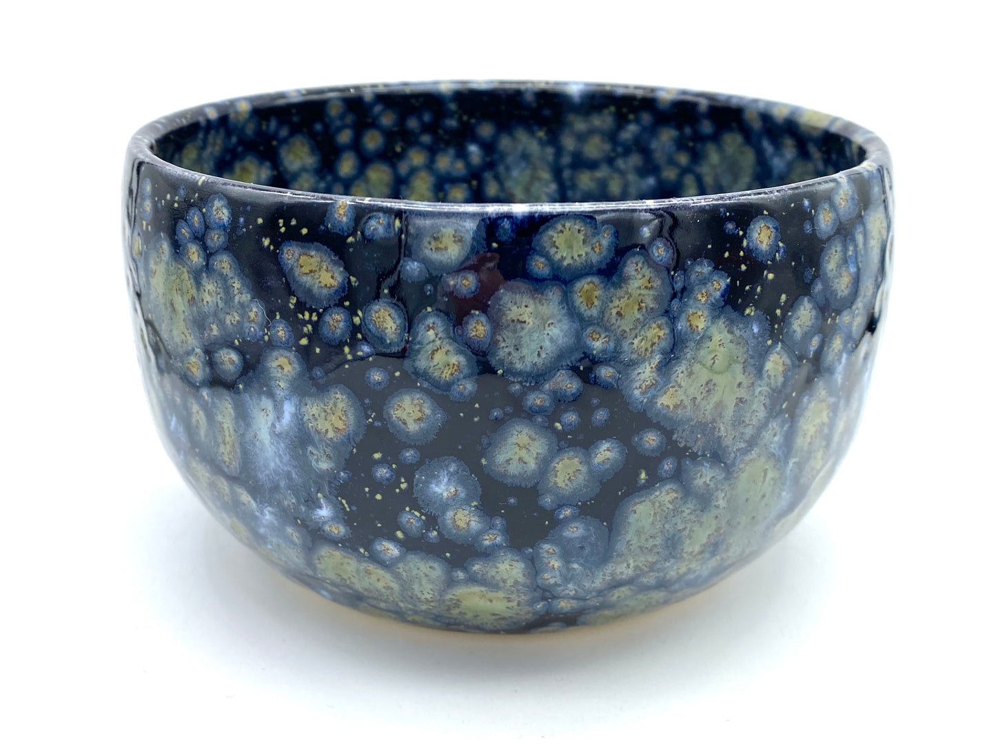 Salad or cereal bowl in dark galaxy glazes