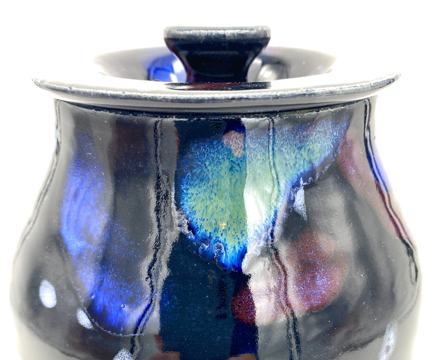 'HRT' pot in galaxy glazes