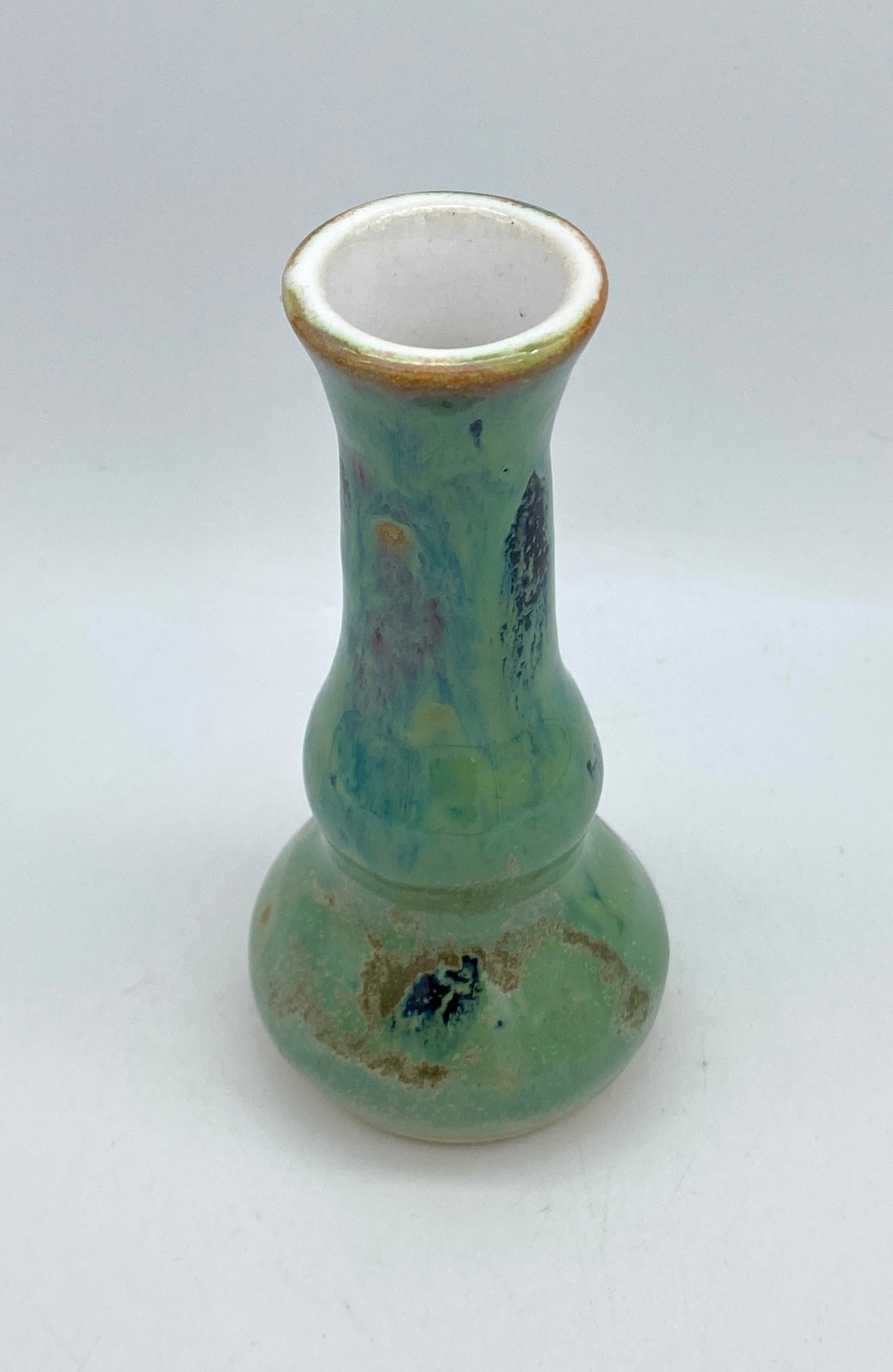 Candlestick or bud vase in pretty greens