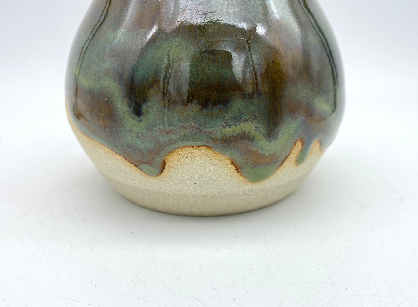 SECOND Small vase in rusty browns and greens