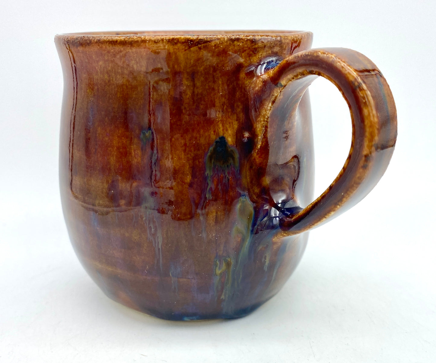 SECOND Small coffee mug in burnt orangey-reds