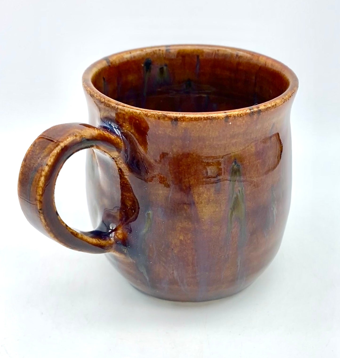 SECOND Small coffee mug in burnt orangey-reds