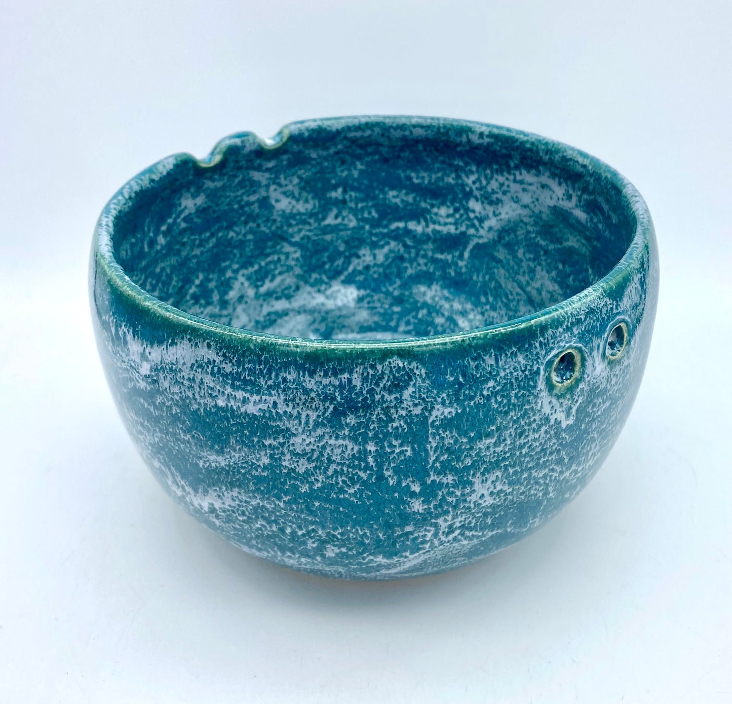 Snowy turquoise chopstick bowl