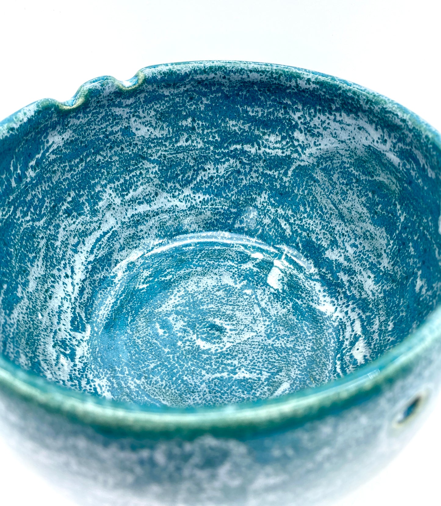 Snowy turquoise chopstick bowl