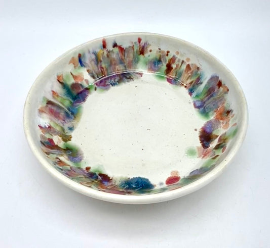 Small shallow dish with colour burst