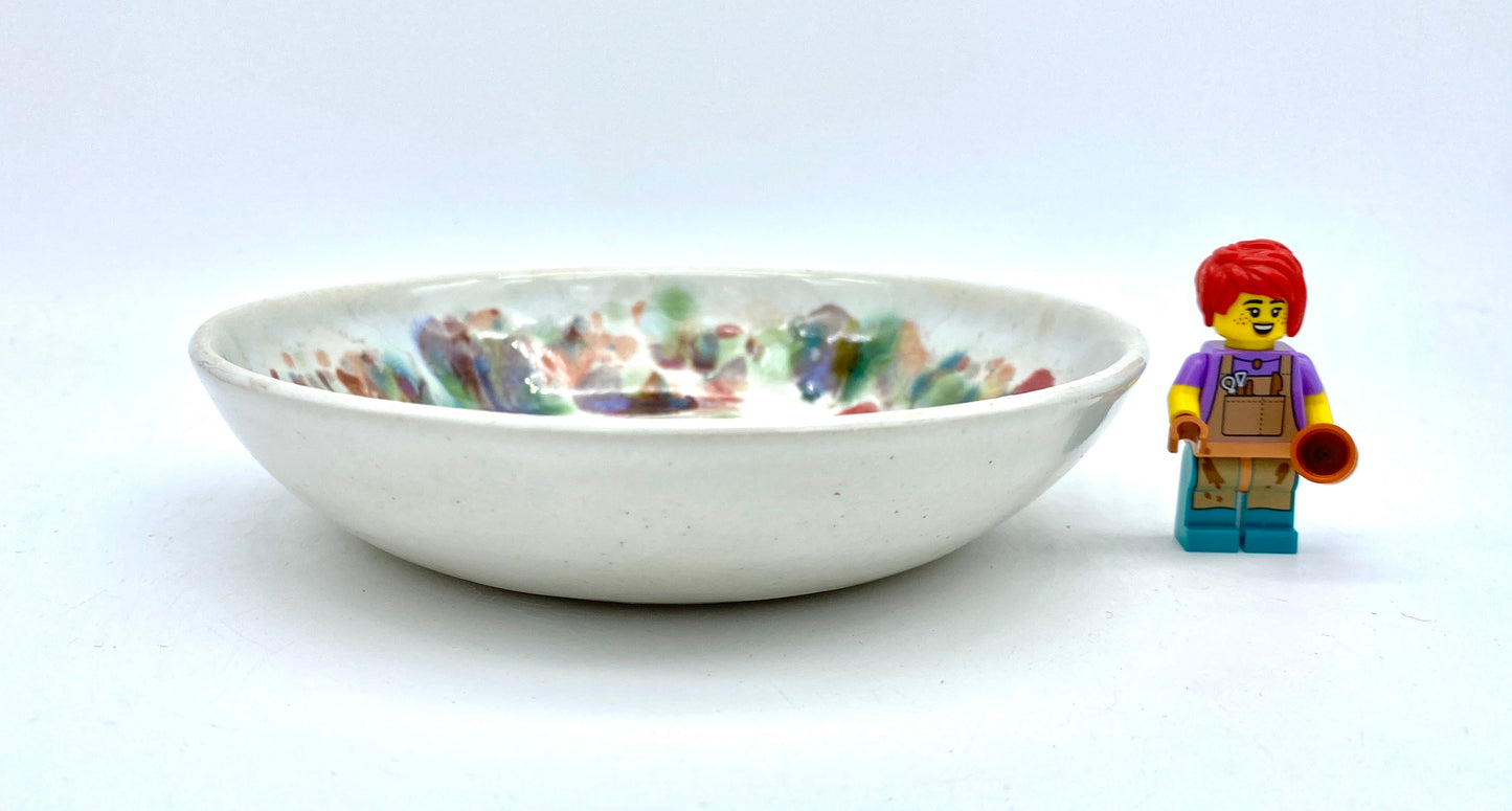 Small shallow dish with colour burst