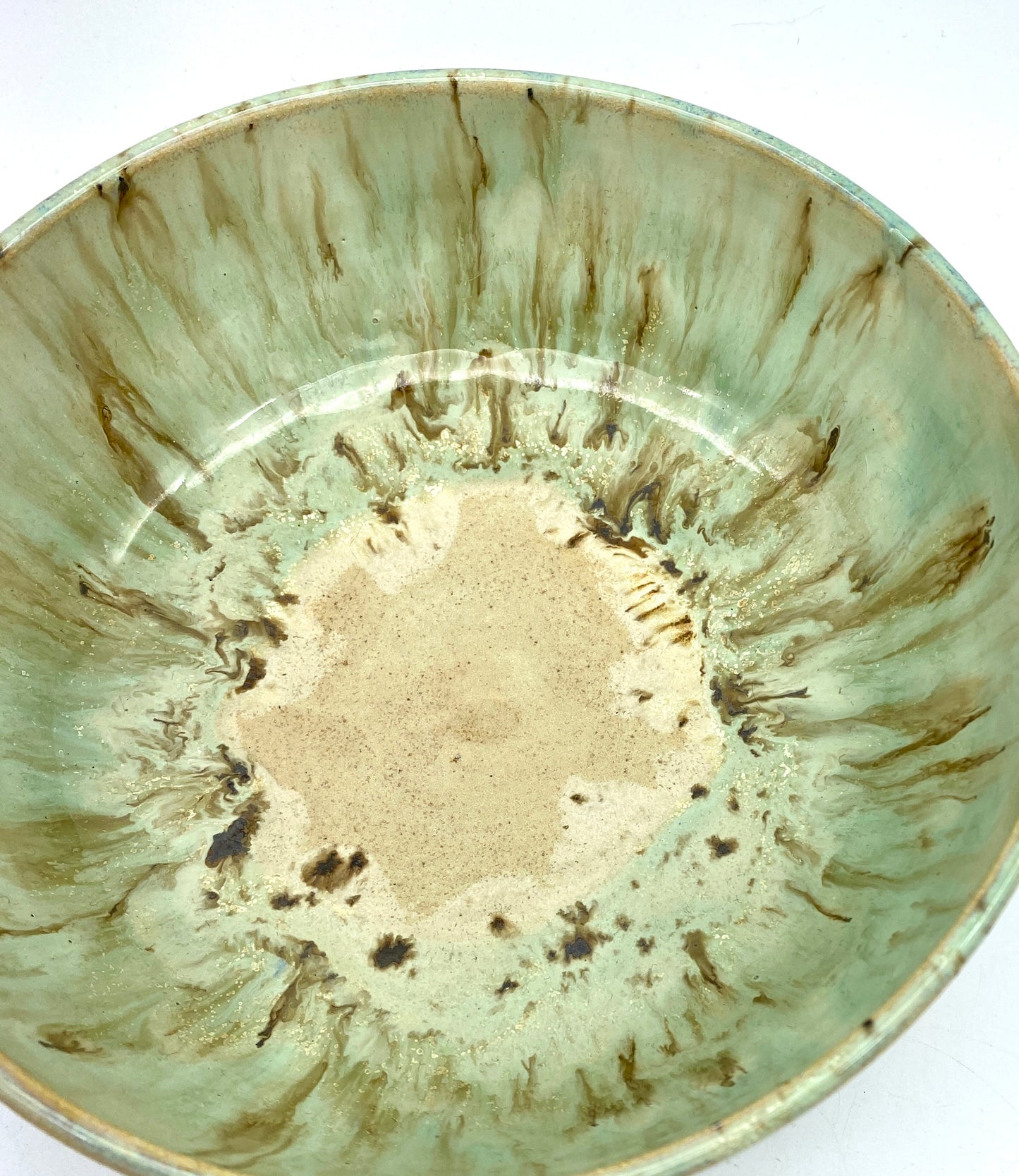 SECOND Shallow dish in speckled greens