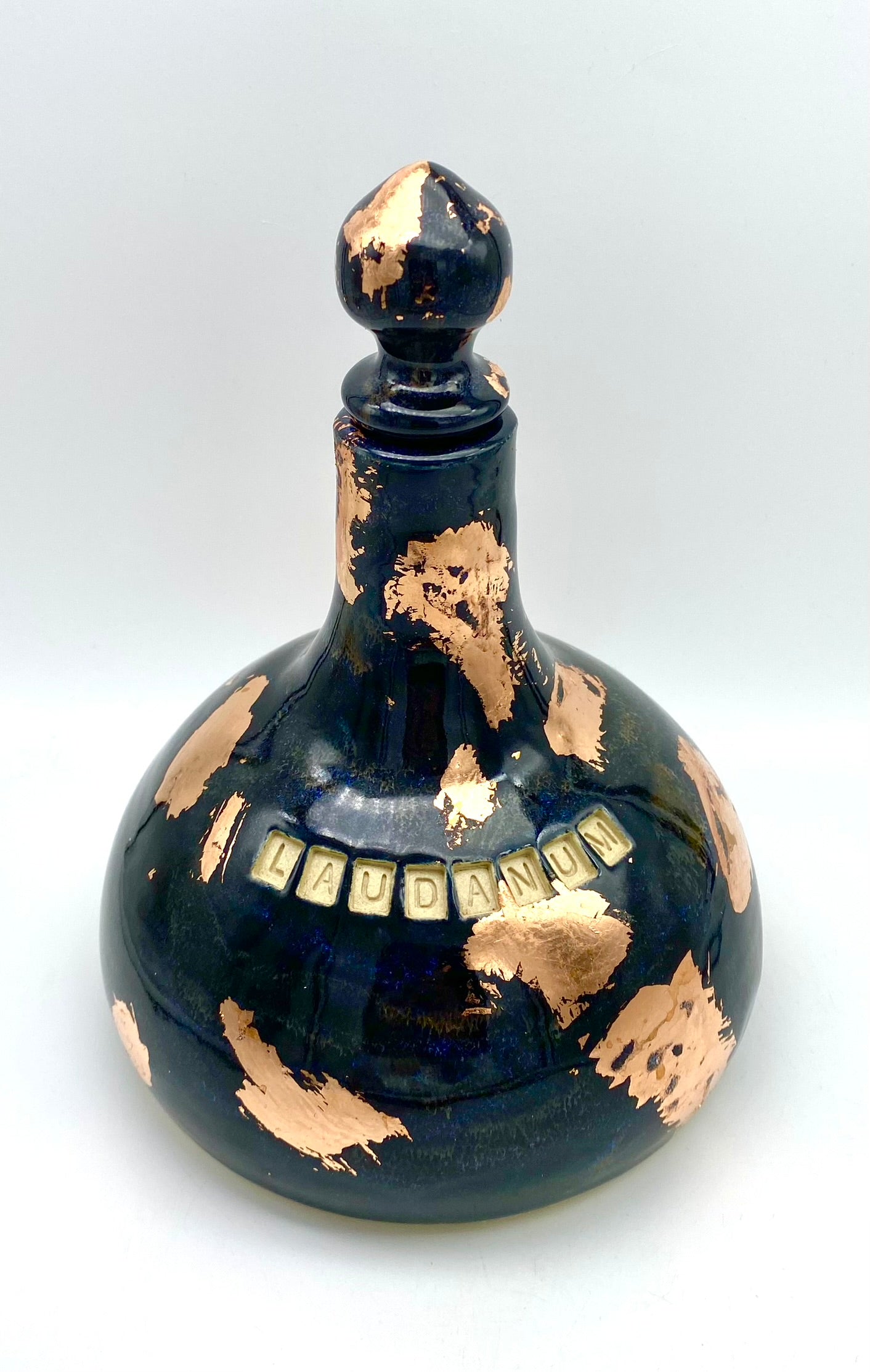 COMMISSION 'Laudanum' decanter with copper leaf