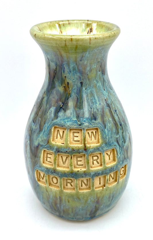 'New every morning' bud vase