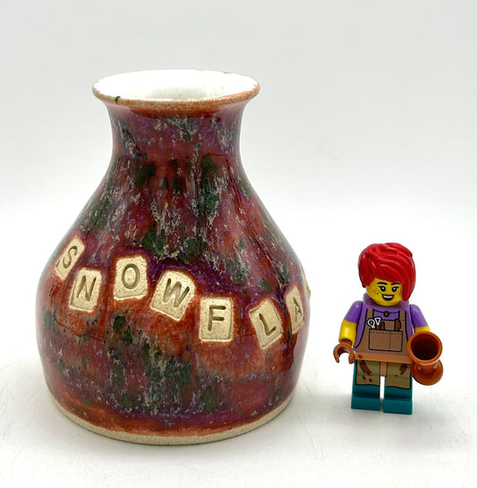 Little 'snowflake' vase in speckled multicolours