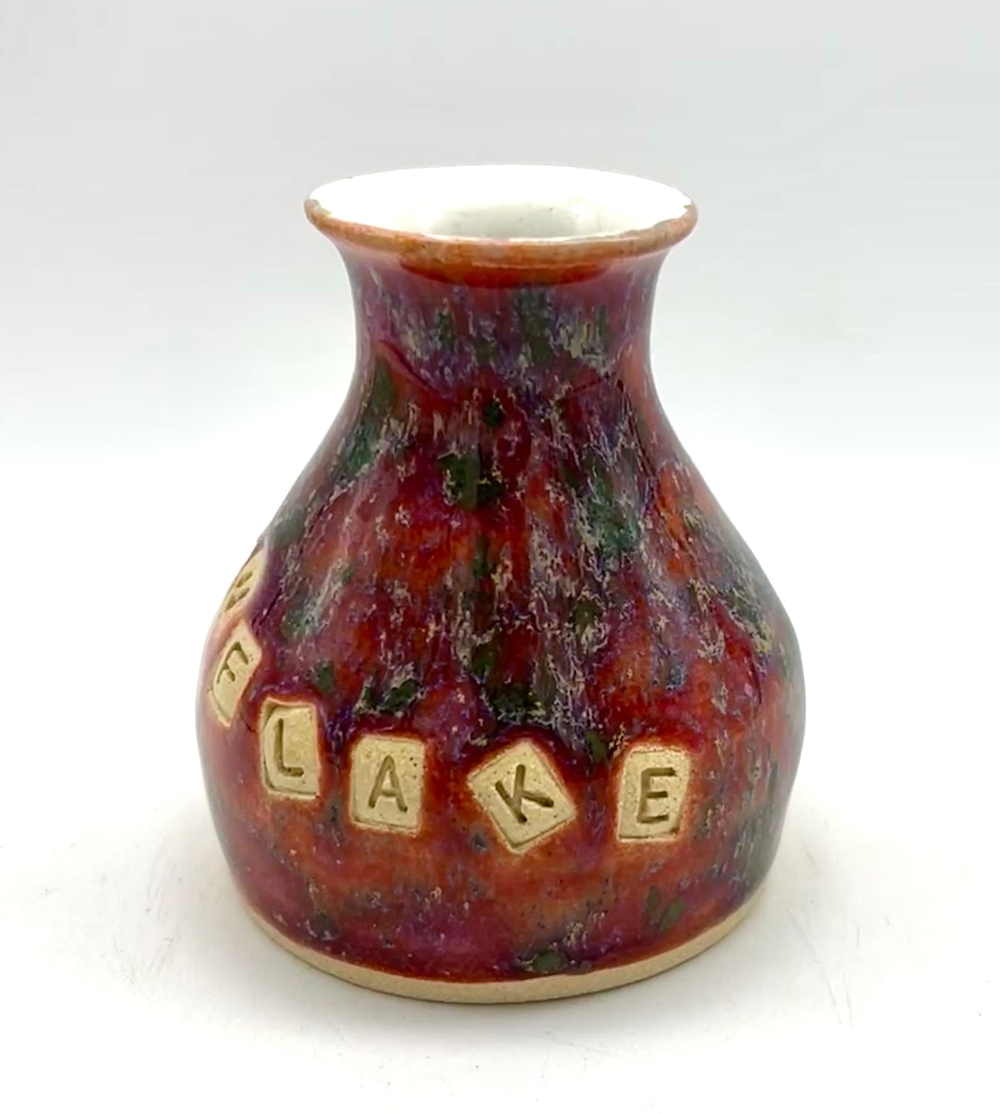 Little 'snowflake' vase in speckled multicolours