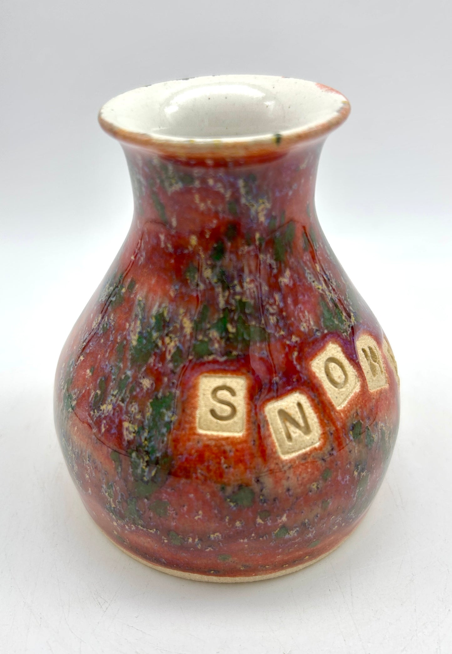 Little 'snowflake' vase in speckled multicolours
