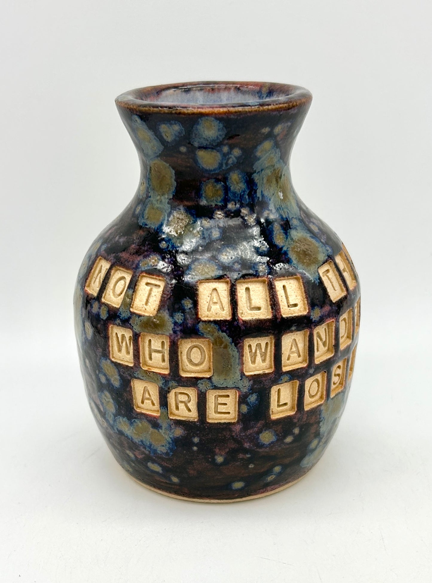 'Not all those who wander are lost' small vase