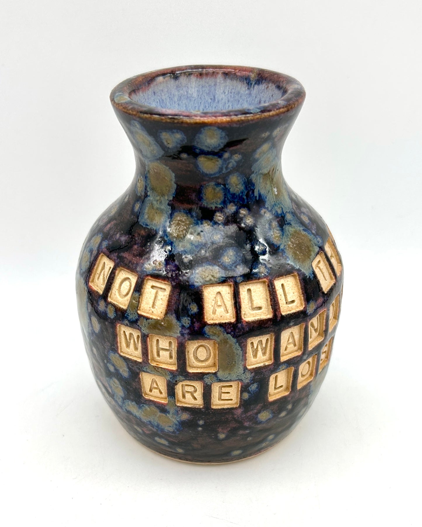 'Not all those who wander are lost' small vase