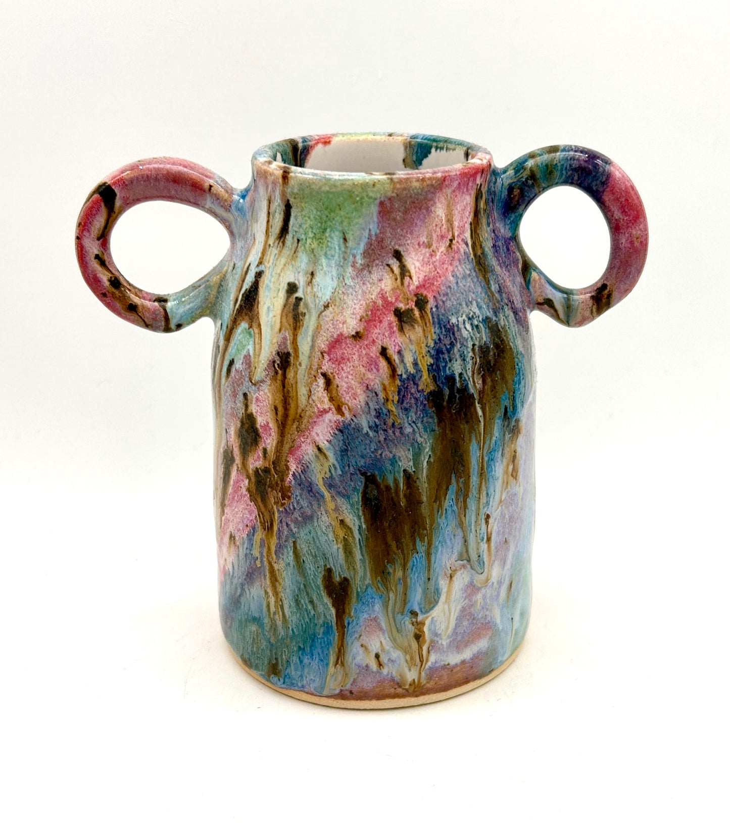 SECOND Handled vase in 'aurora' glazes