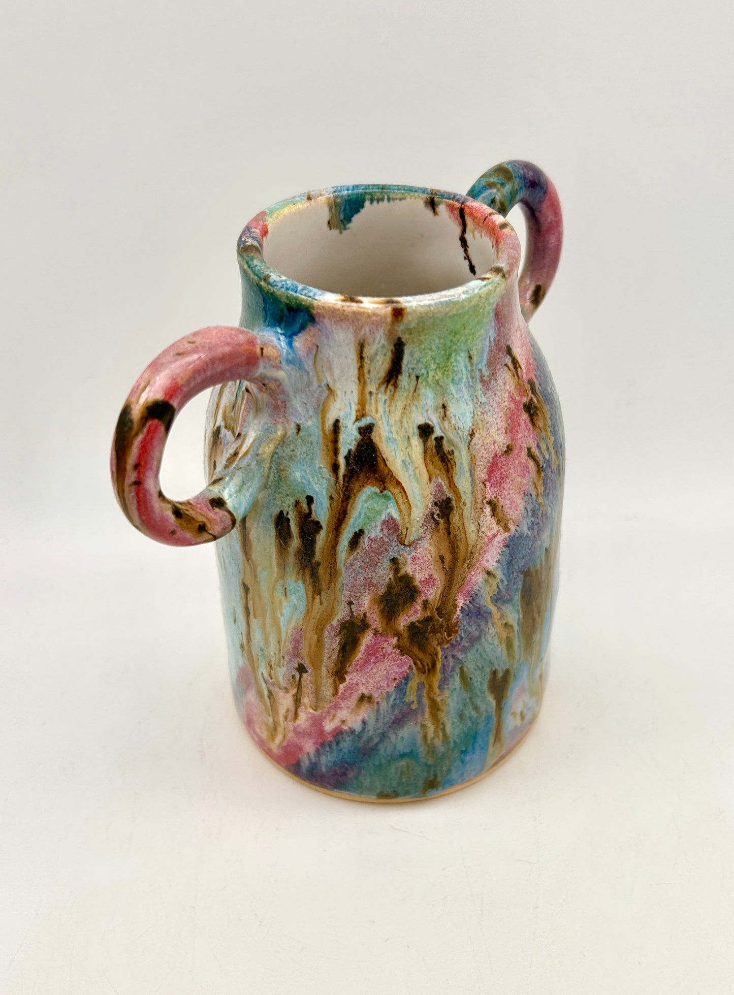 SECOND Handled vase in 'aurora' glazes