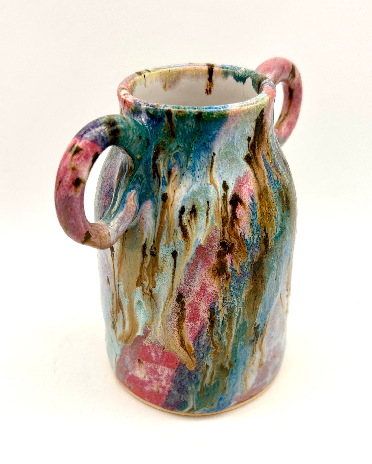 SECOND Handled vase in 'aurora' glazes