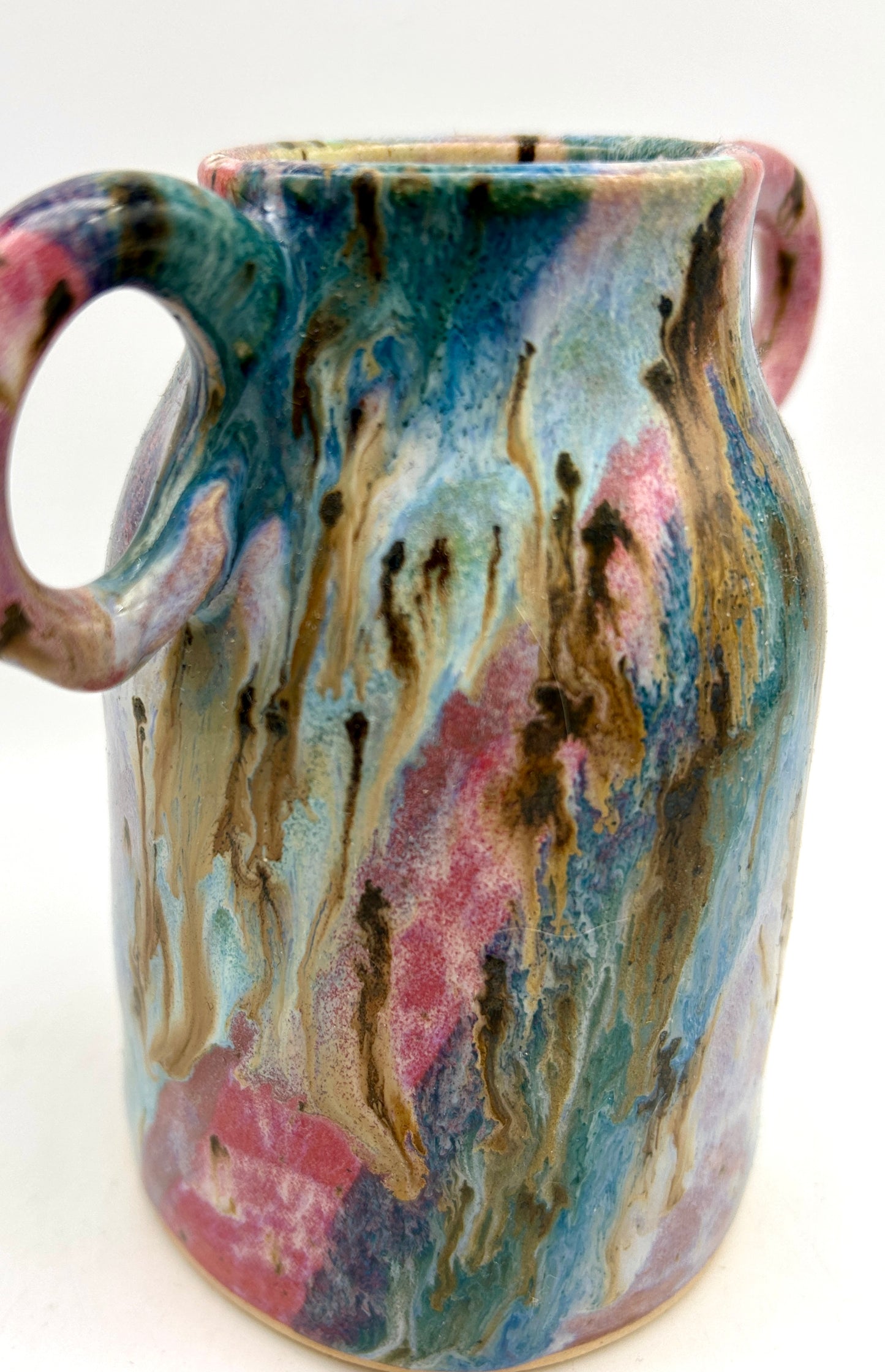 SECOND Handled vase in 'aurora' glazes