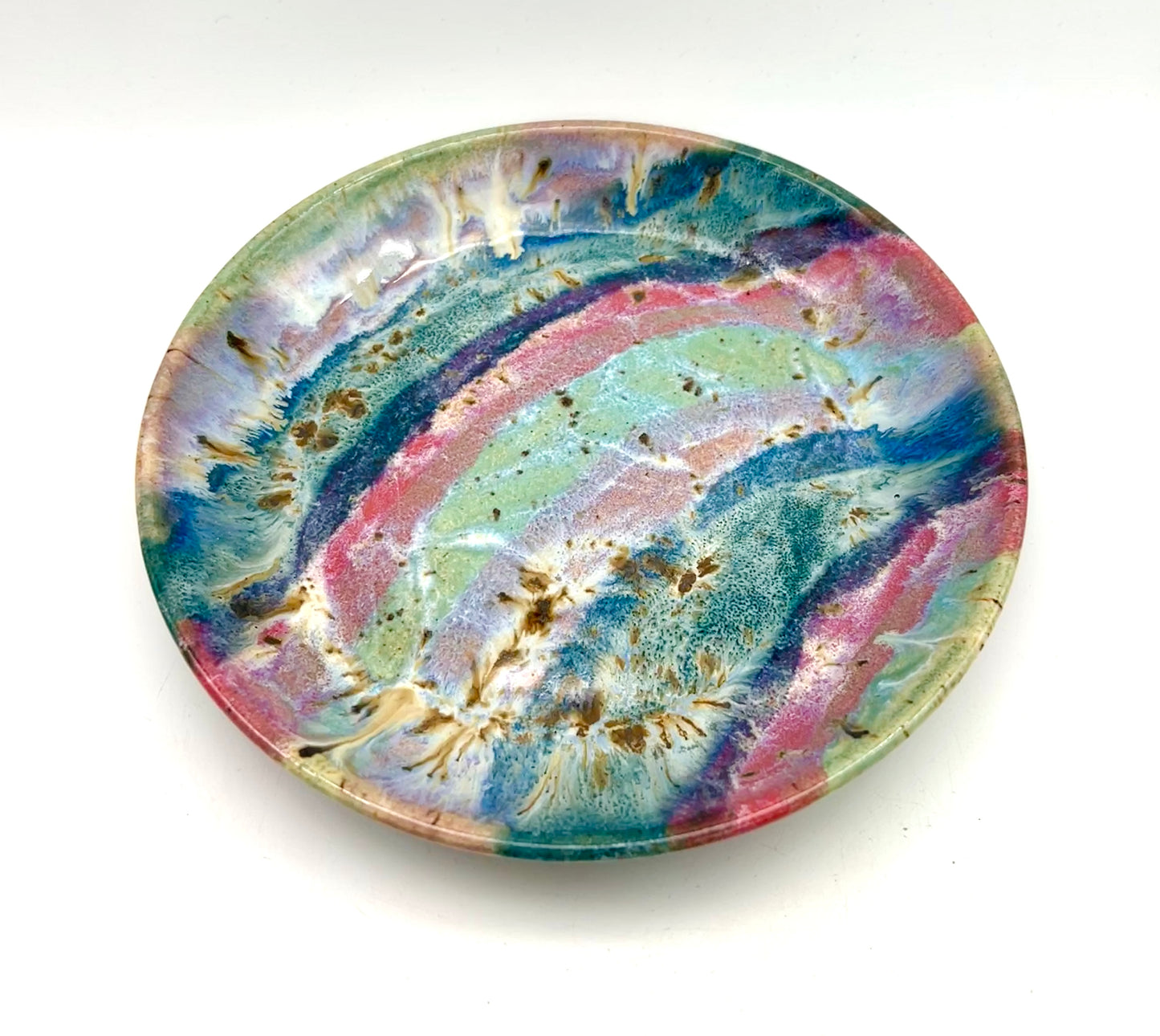 Side plate in my 'aurora' glaze combination