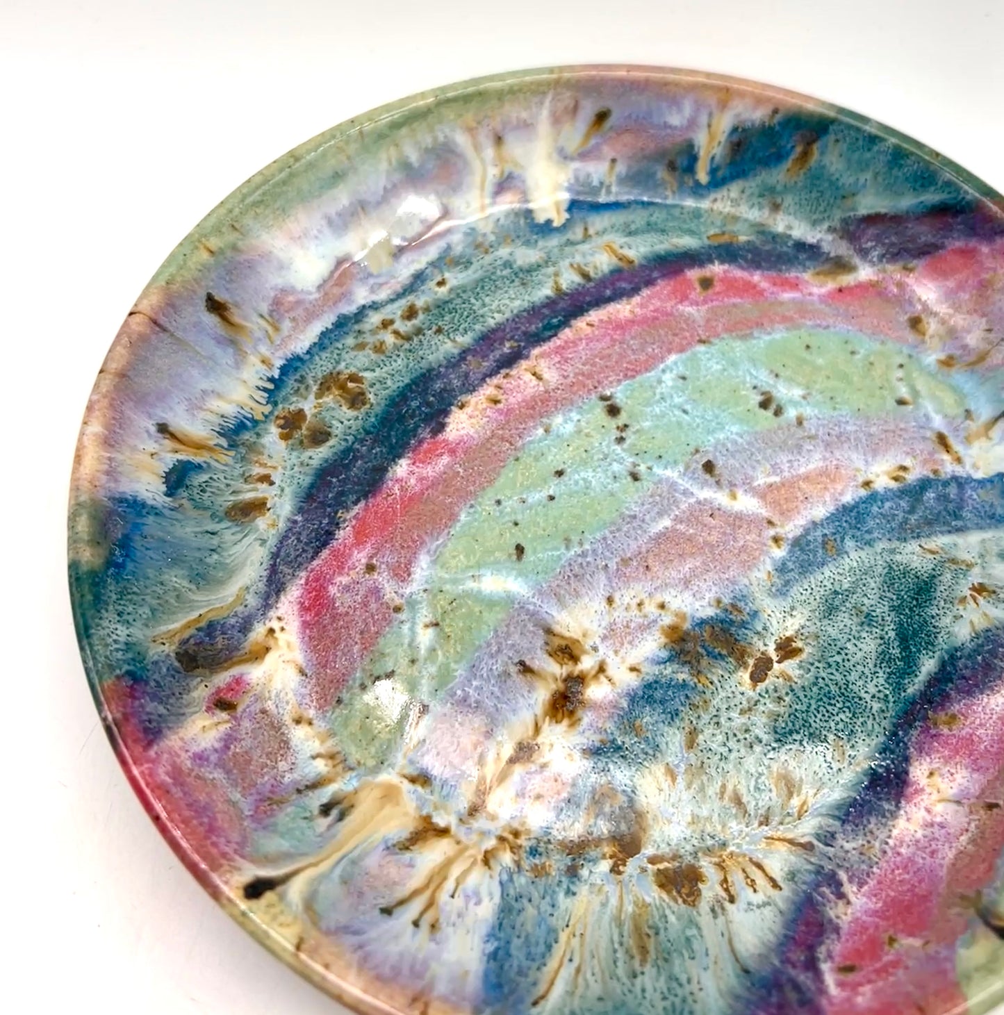 Side plate in my 'aurora' glaze combination