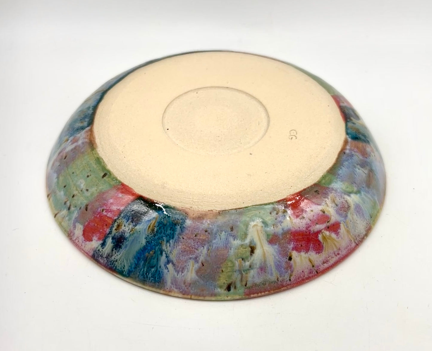 Mini plate in my 'aurora' glaze combination