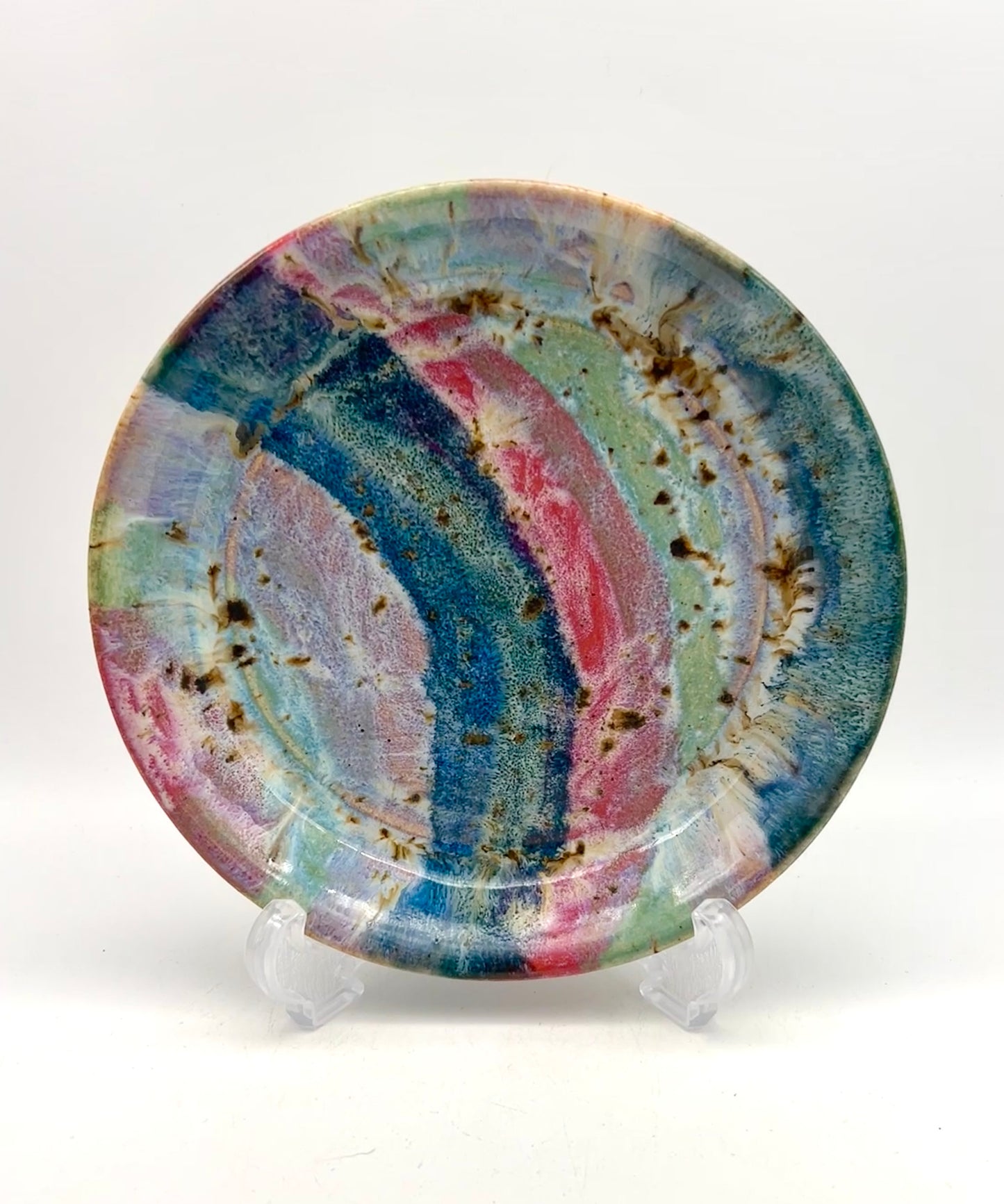 Mini plate in my 'aurora' glaze combination