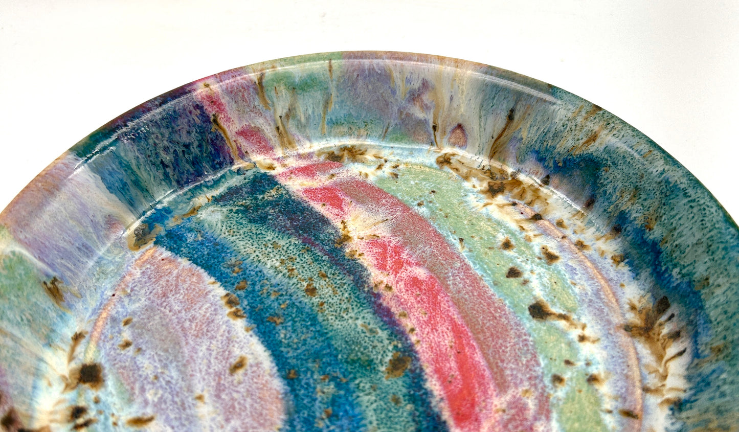 Mini plate in my 'aurora' glaze combination