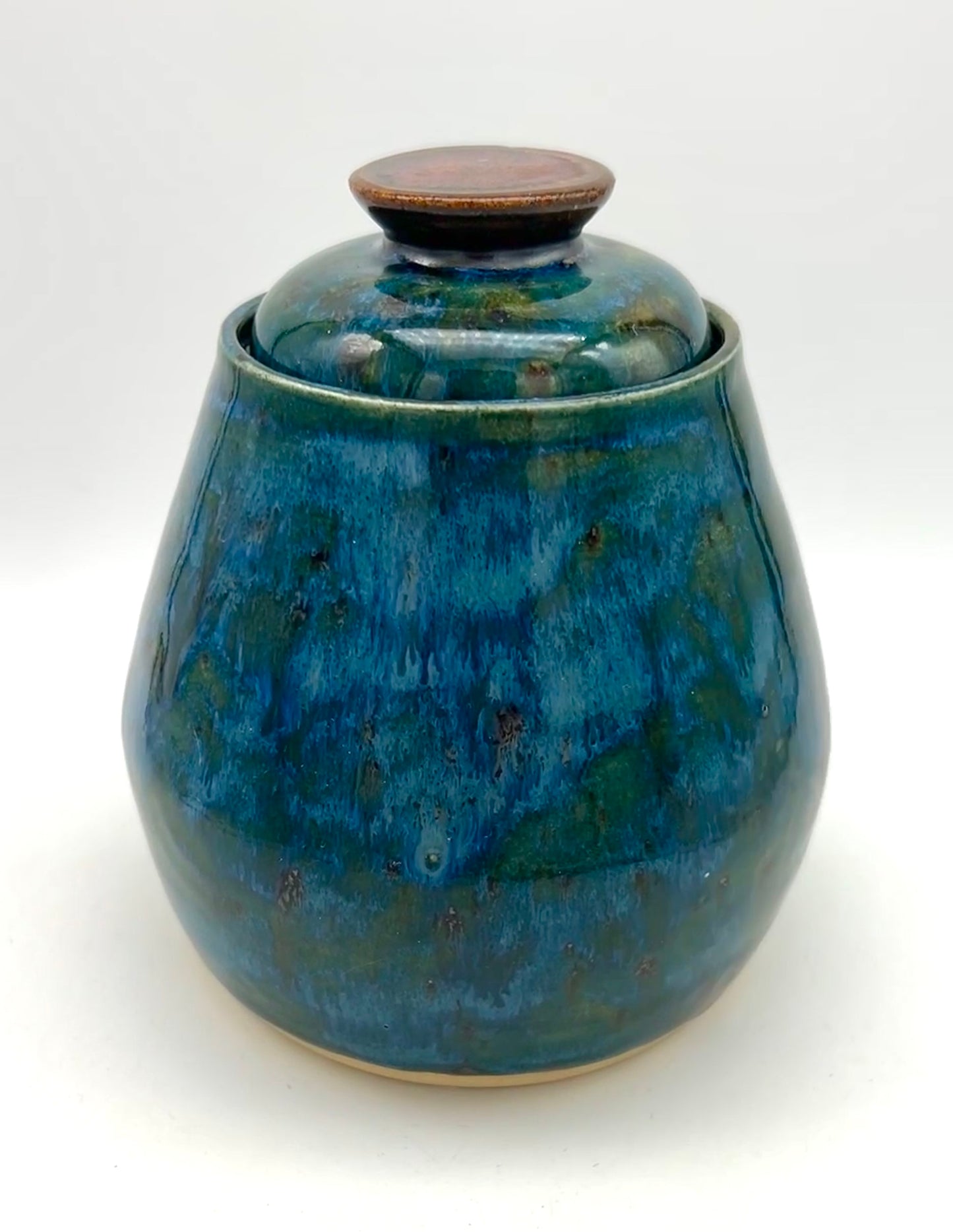 'Drugs' lidded jar in gorgeous glossy jade