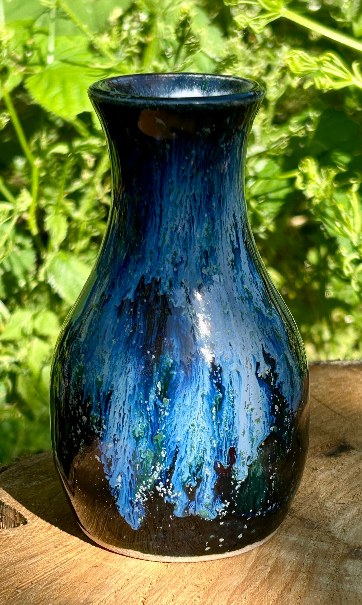 'Smash the patriarchy' stem vase in galaxy glazes