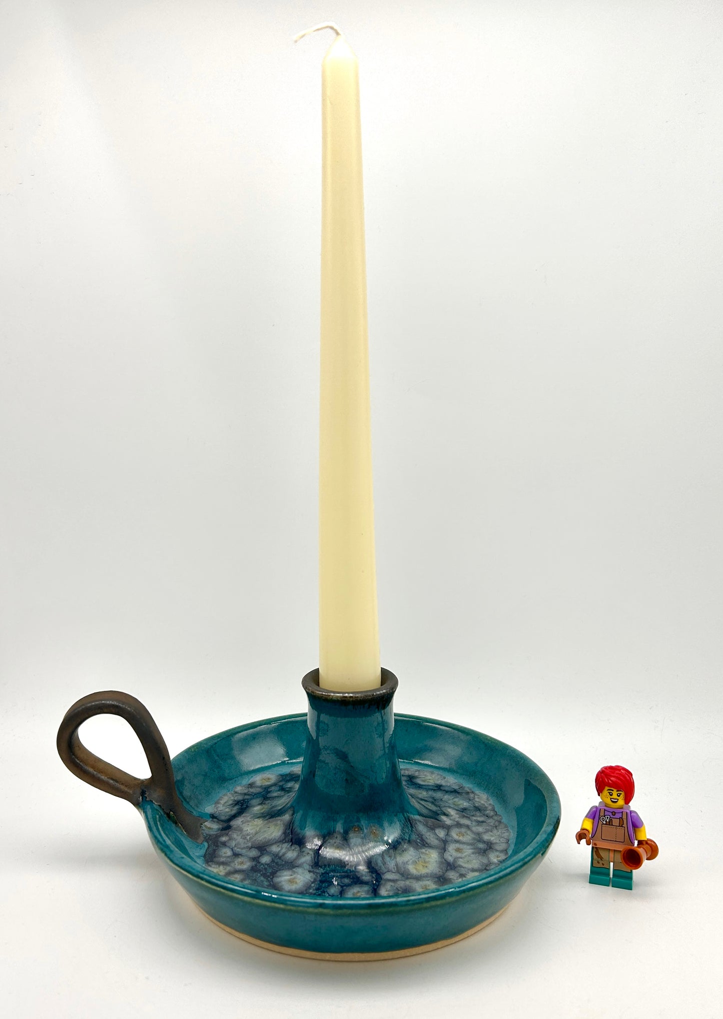 Candlestick in jades and bronze