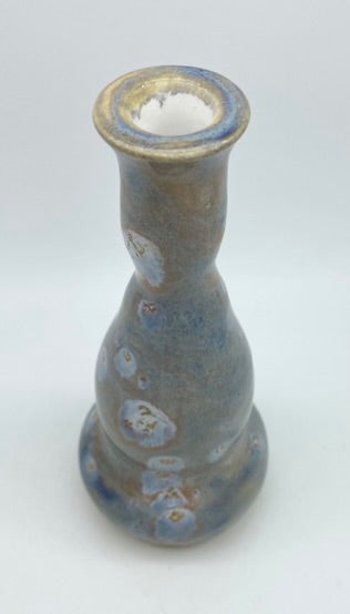 Dreamy blues candlestick or bud vase.